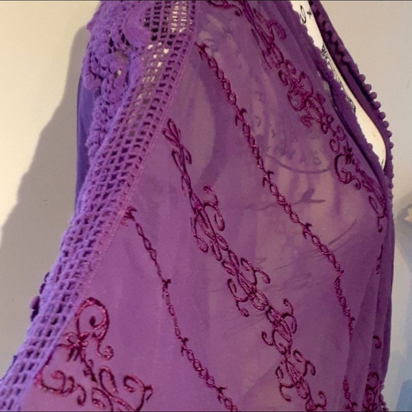 Blue Rain Kimono w/Poncho Style Sleeves (Size S)🌹 - Picture 4 of 10